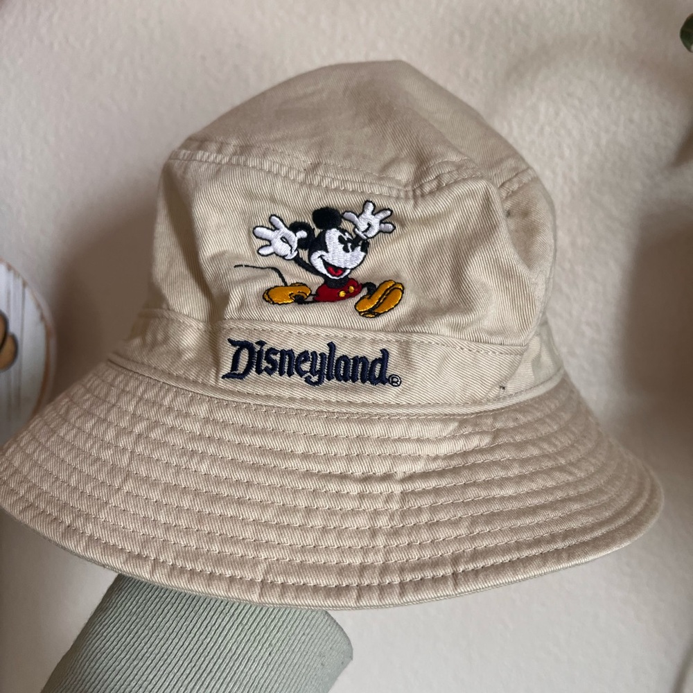 Disneyland Khaki Goofy’s Hat Co Mickey Mouse Vintage  Bucket Hat Embroidered EUC